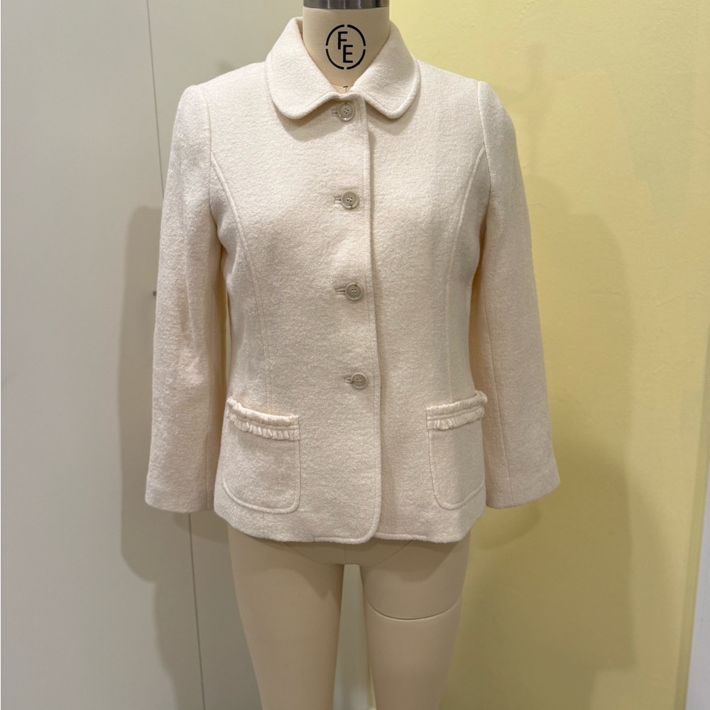 Talbots Boiled Wool Whisper White Lady Jacket